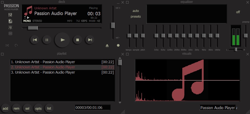 Screenshot for Passion Audio Player 2.7